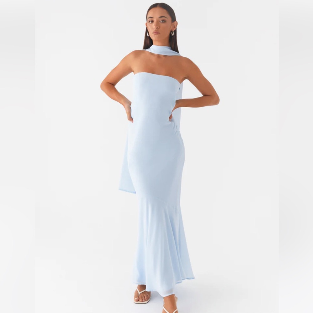 Peppermayo Blue Under The Padoga Strapless Maxi